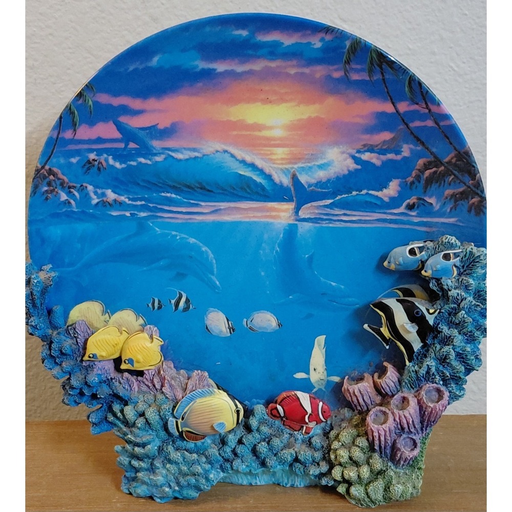 Hamilton Collection Sealife at Sunset Anthony Jones Colors of the Sea 3D Plate
